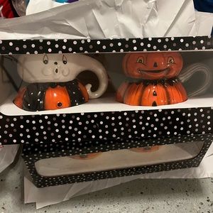 Magenta Johanna Parker Halloween Pumpkin peep mug set ghost and Jack o lantern